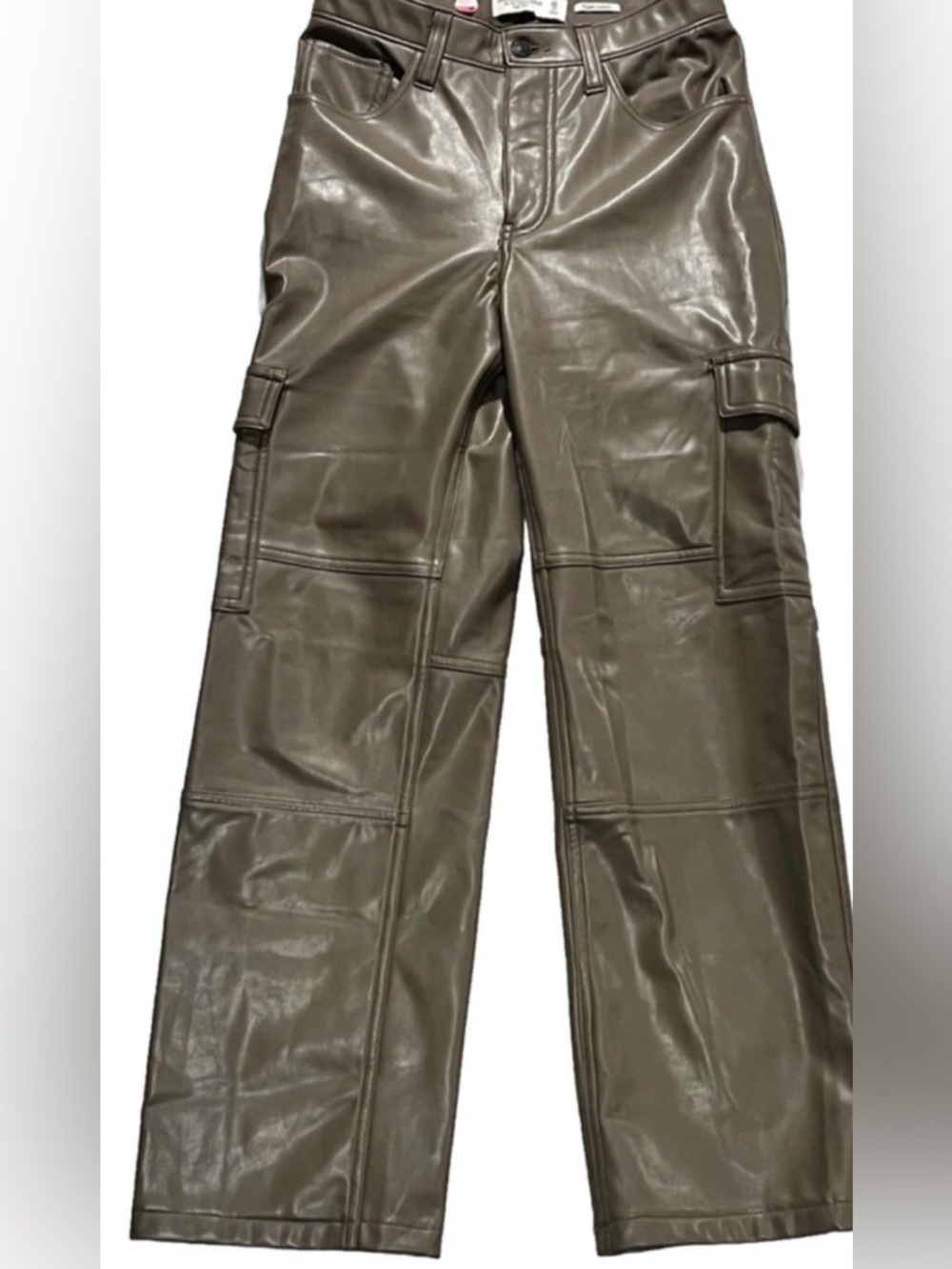 Cache gold Leather Flare Cargo Pants nwt!